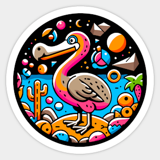 Dodo in Memphis Style Sticker